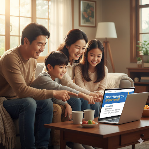 2025 난방비 지원 신청과 에너지바우처 혜택을 확인하는 가족의 모습